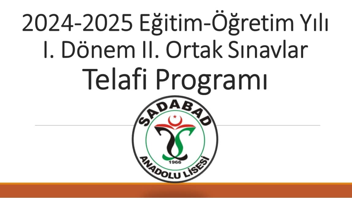 I. Dönem II. Ortak Sınavlar Telafi Programı